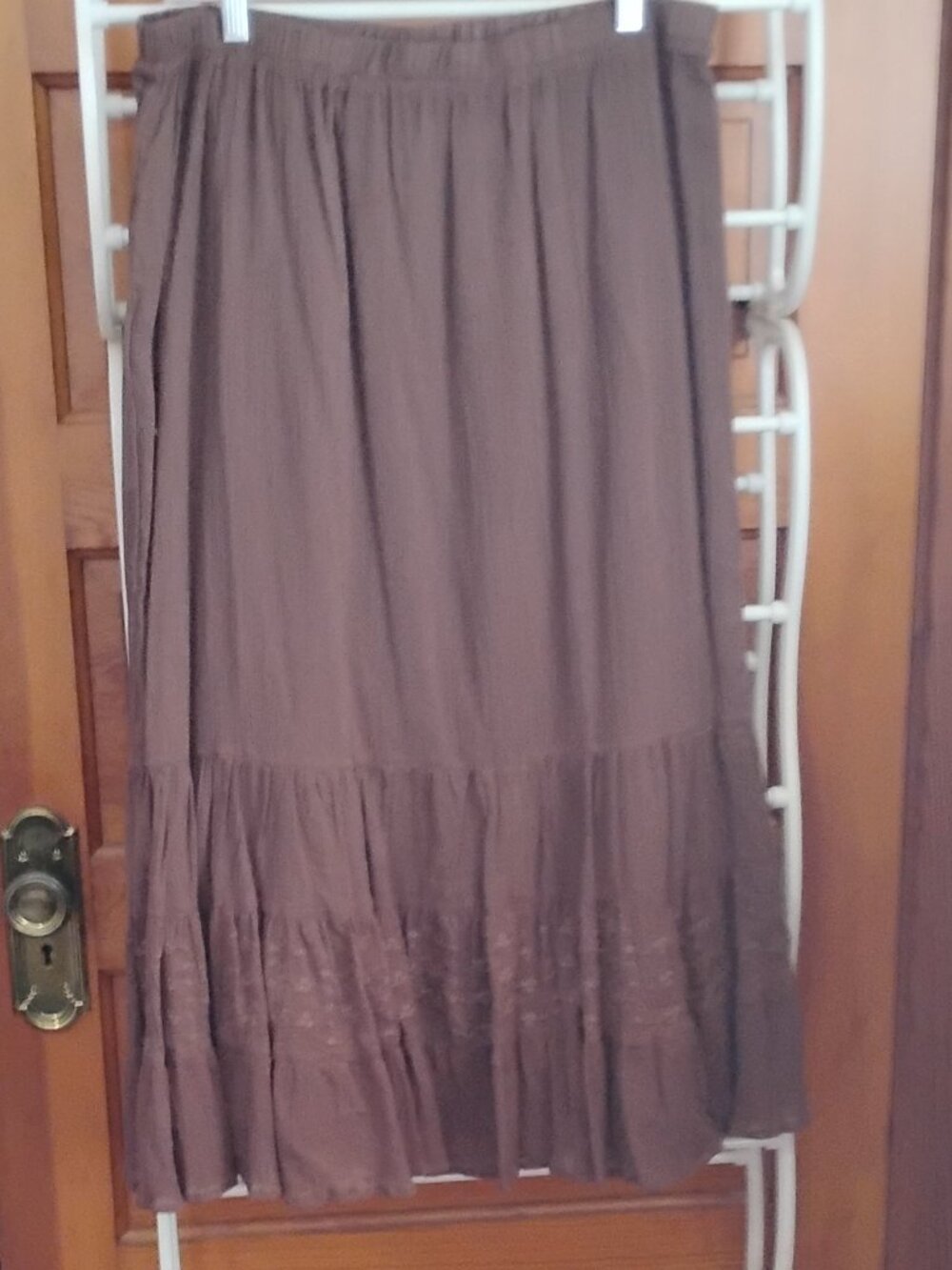 Denim &Co. Gauze Skirt,Lined,sz L